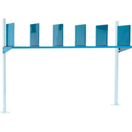GLOBAL INDUSTRIAL Upper Shelf & Dividers For 72inW Packing Workbench, Blue 493691BL